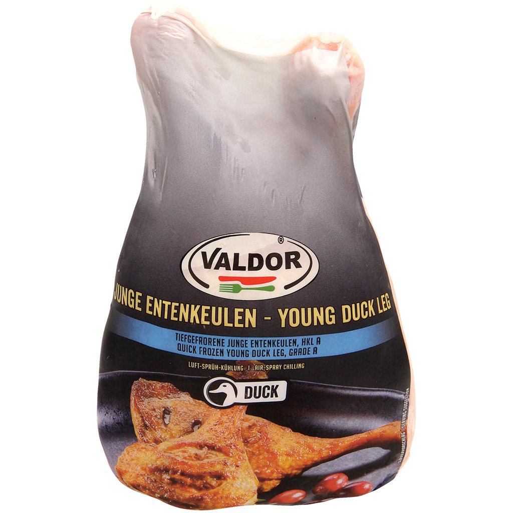 Diepgevroren jonge eendenpoten met huid en botten. HKL A.