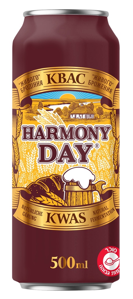 "HARMONY DAY" Alcoholvrij moutdrank "Kwas", gepasteuriseerd. Natuurlijke fermentatie.