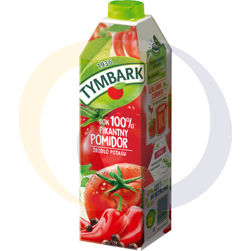 100% pittige tomatensap, karton 1,0l Tymbark