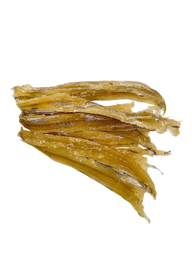 Snack van Blauwe Wittlingfilets, gezouten, gedroogd