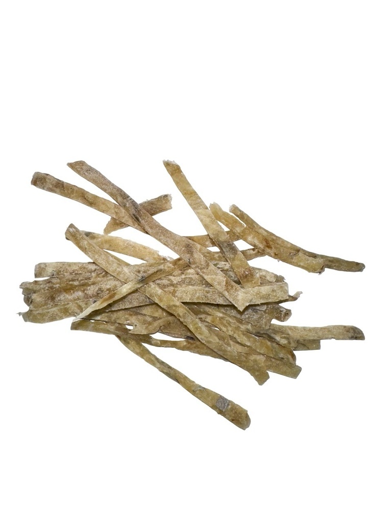 Закуска из путассу, нарезанная полосками, соленая, сушеная