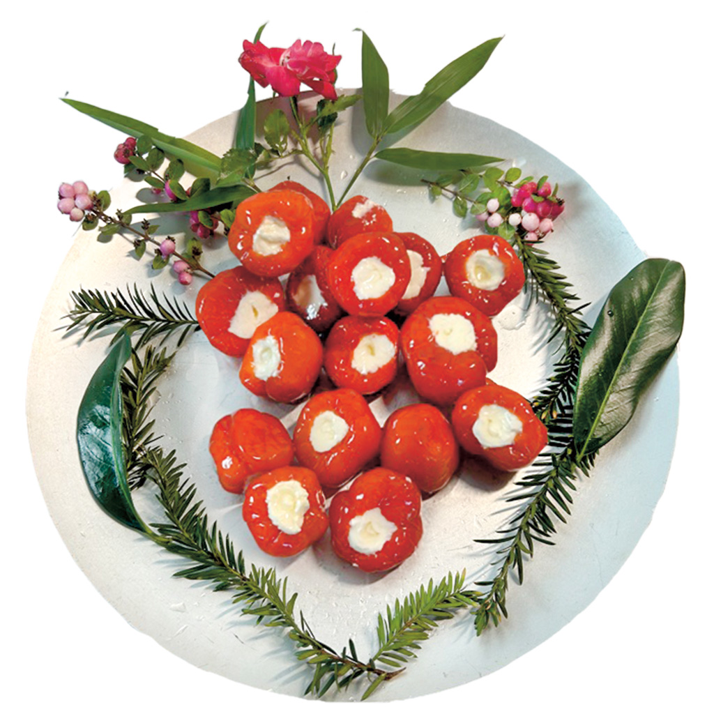 Gevulde kersenpaprika's met roomkaas