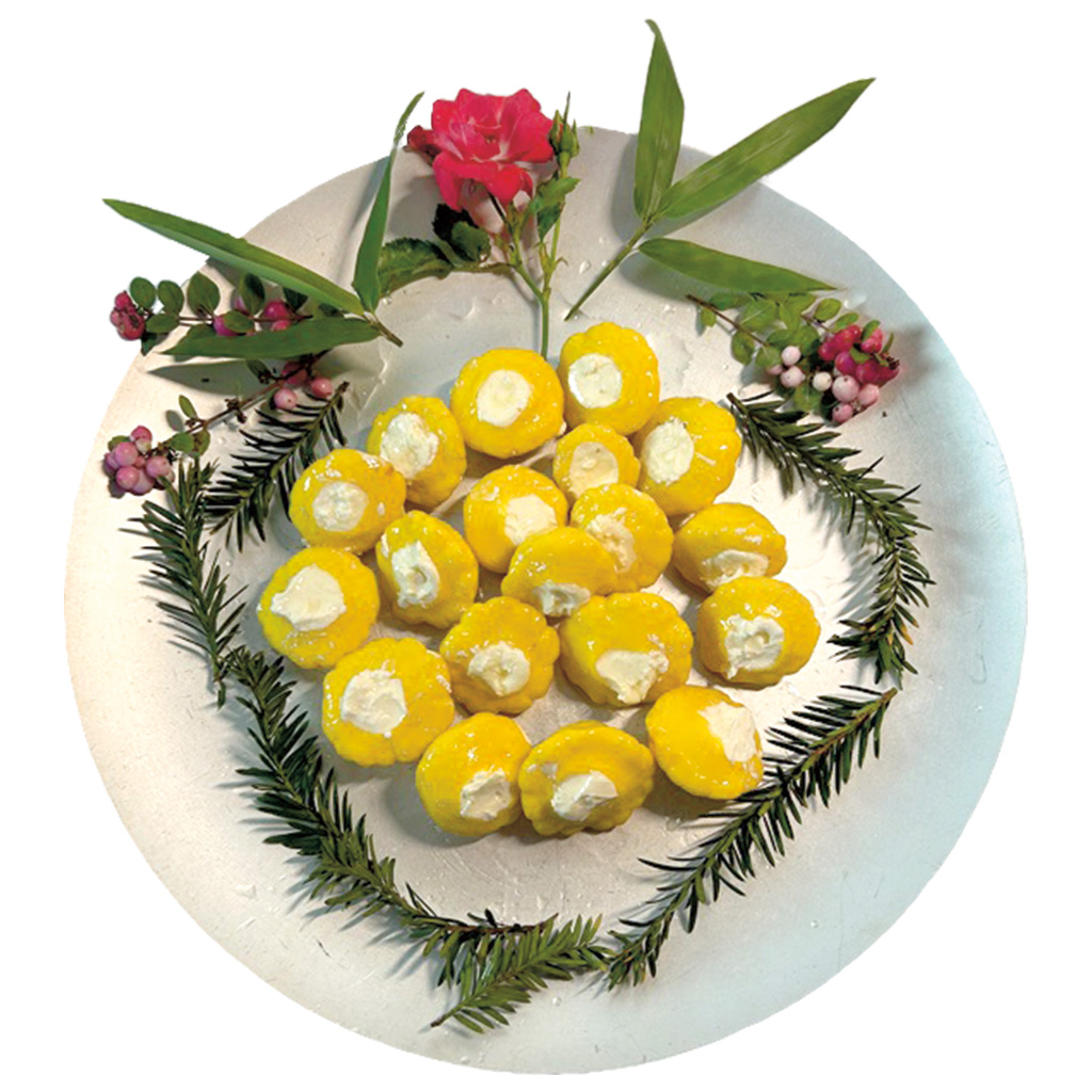 Mini-patissons gevuld met roomkaas