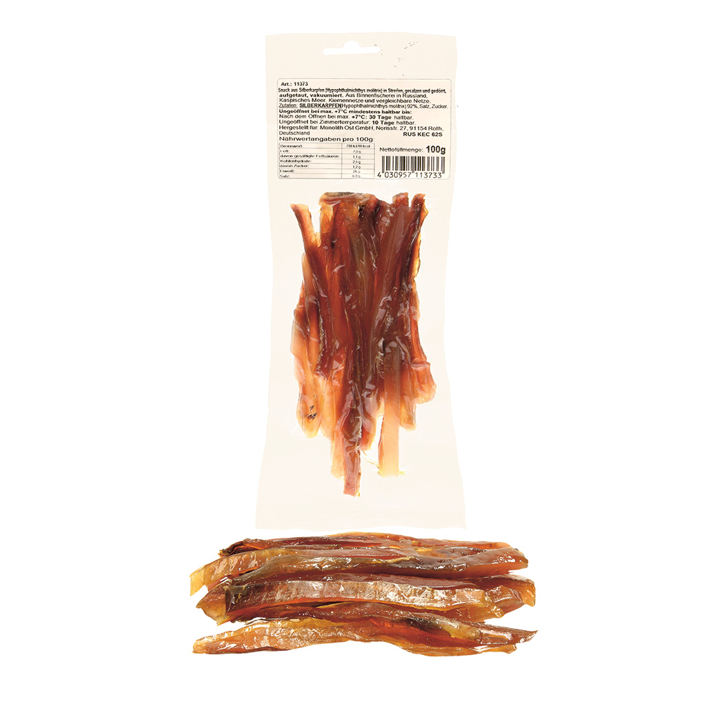 Закуска из карпа (Hypophthalmichthys molitrix) соленый и суш