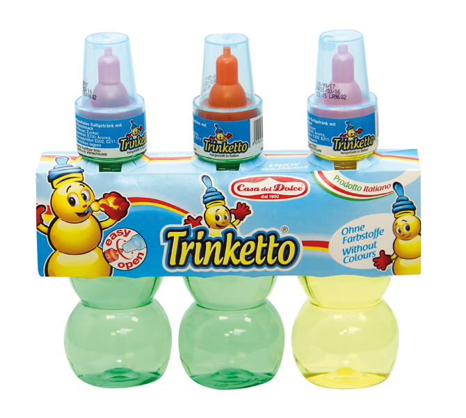 Koolzuurvrije frisdrank, aardbeismaak "Trinketto Softdrink"