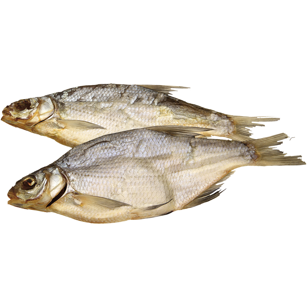 Gedroogde en gezouten brasem, niet schoongemaakt