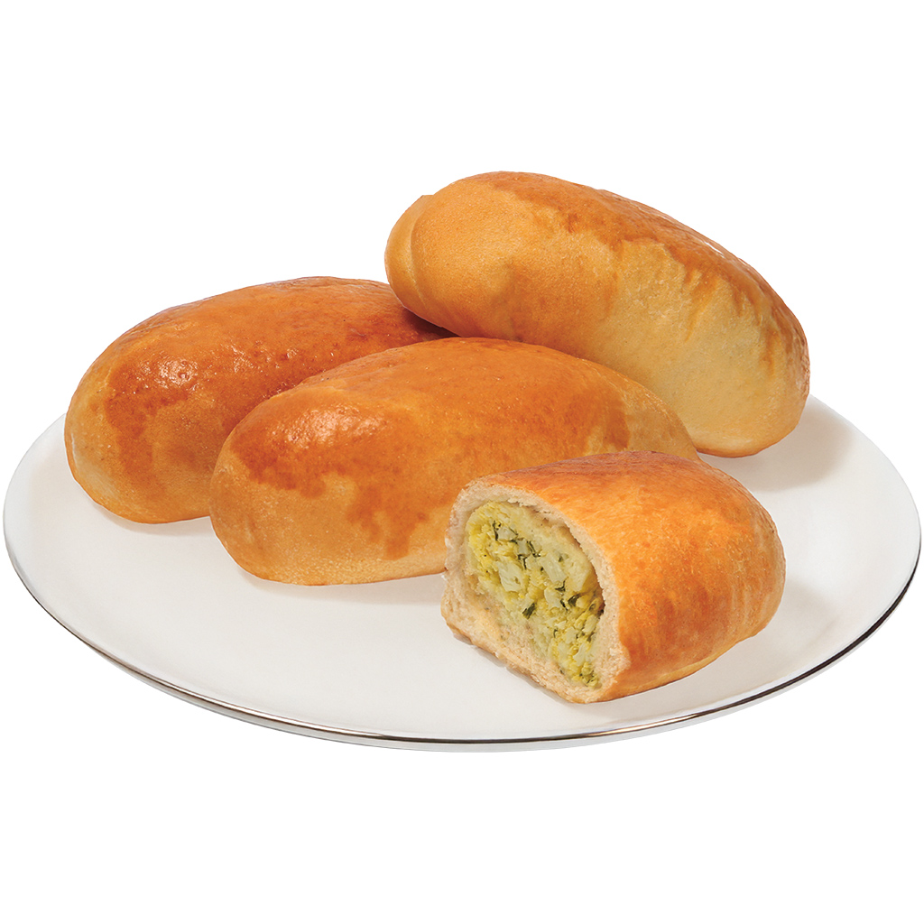 Пирожки печеные с начинкой с  яйцом и луком, замороженные