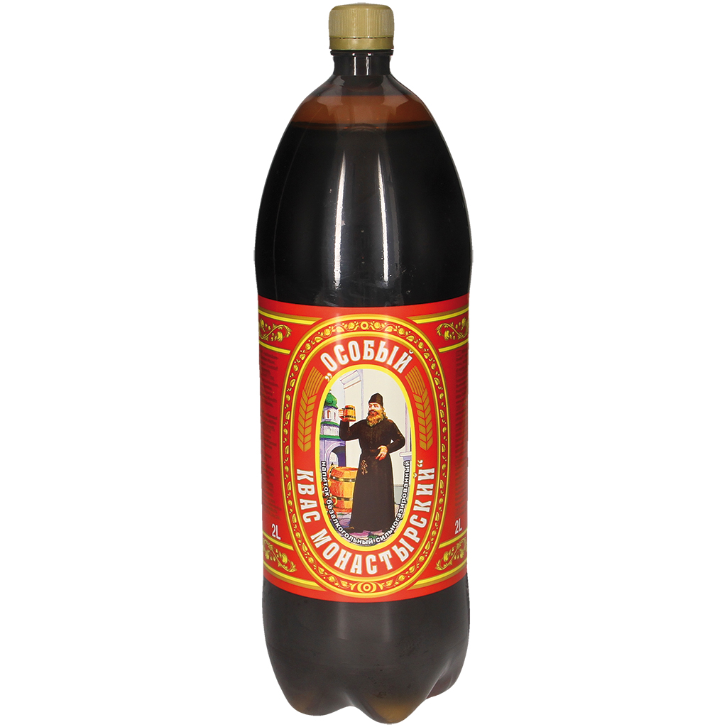 Koolzuurhoudende verfrissende drank "Kwas Monastyrsky Osobyi"