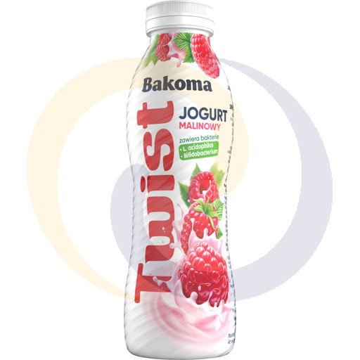 TWIST питьевой малиновый йогурт 370г/6шт Bakoma