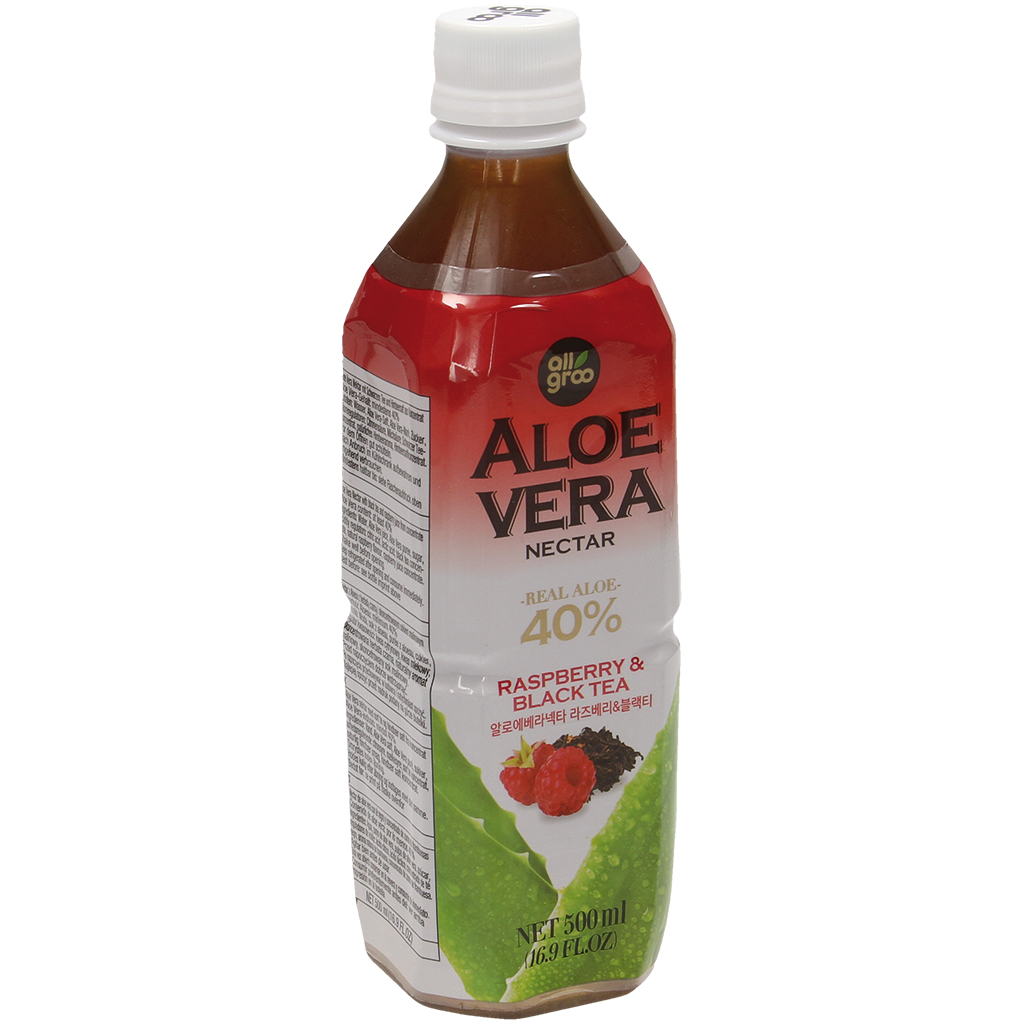 Drank met Aloe Vera, zwarte thee en frambozensmaak