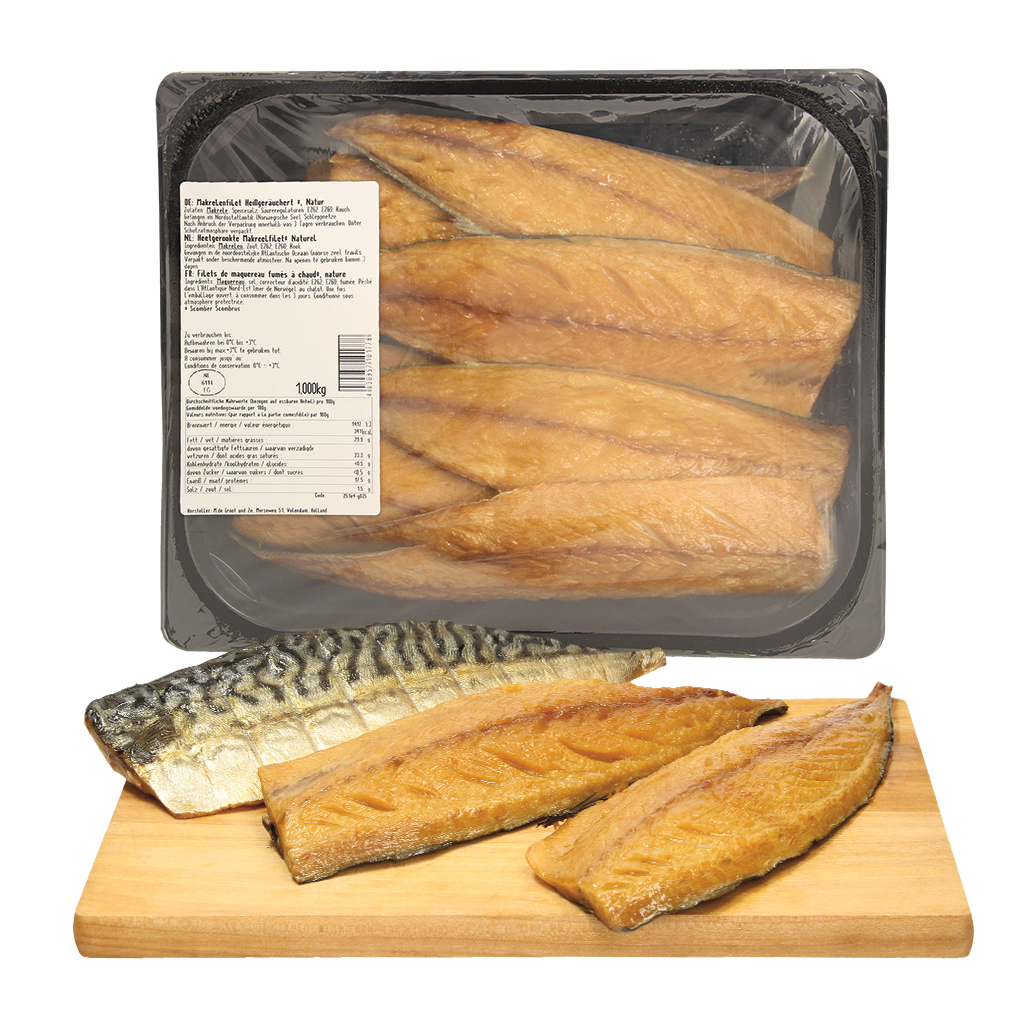Makreelfilet heetgerookt, "natuur"