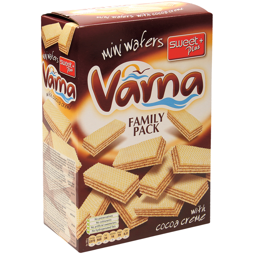 Mini-wafels met chocoladevulling (79%)