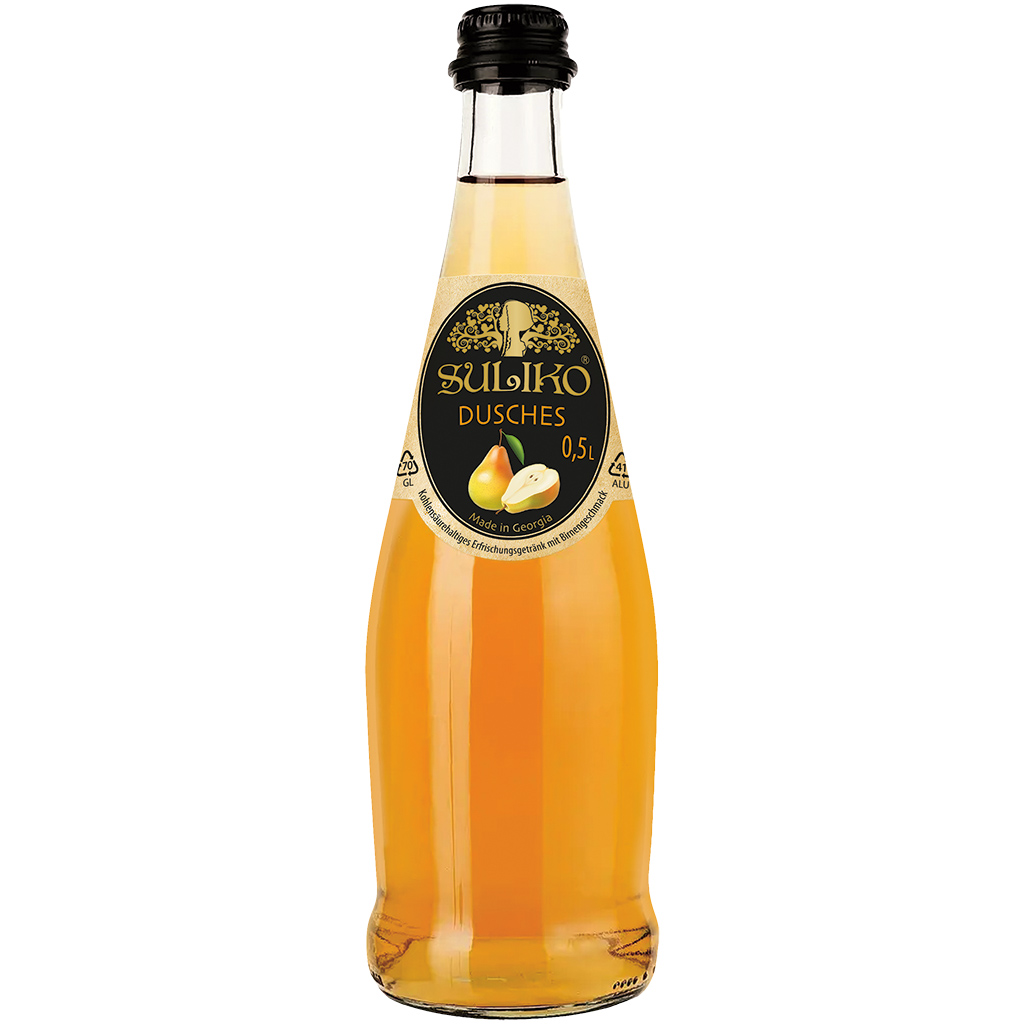 "SULIKO" Koolzuurhoudende frisdrank met perensmaak.