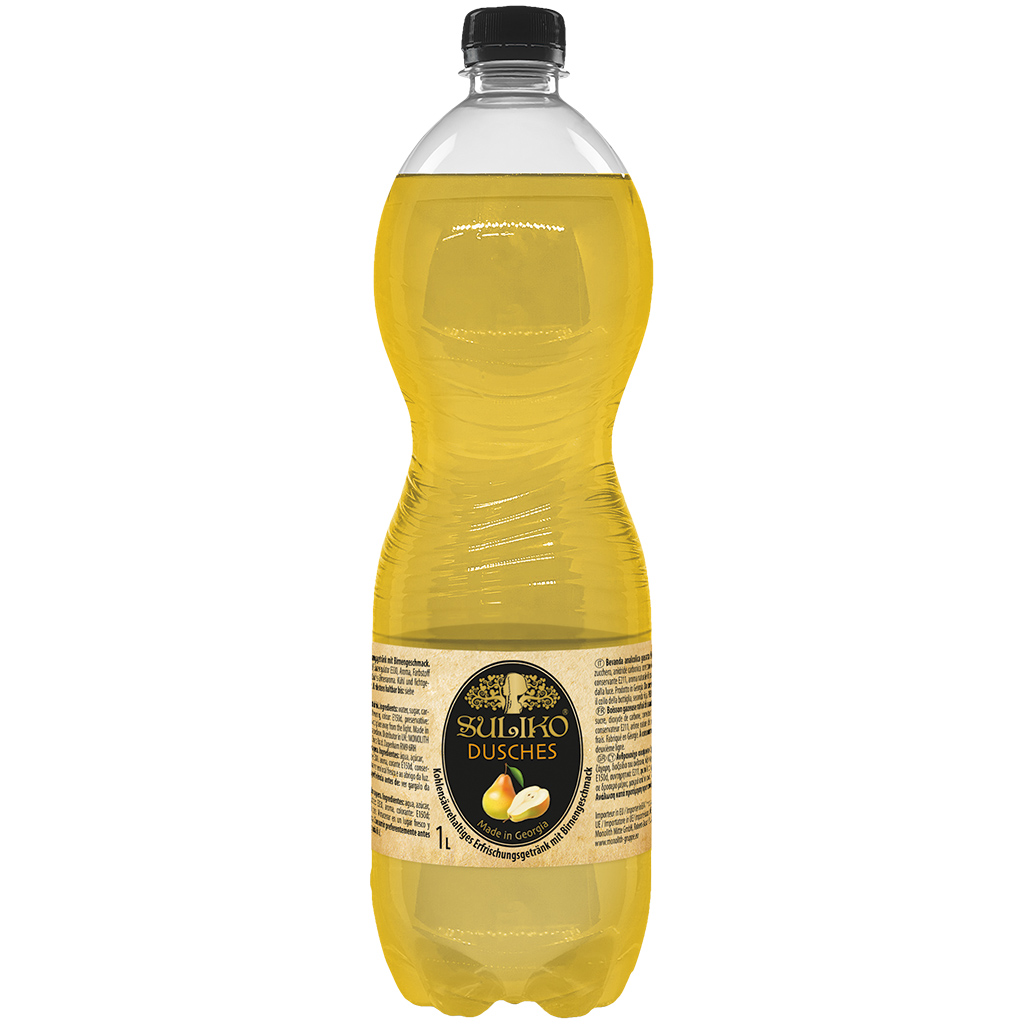"SULIKO" Koolzuurhoudende frisdrank met perensmaak.