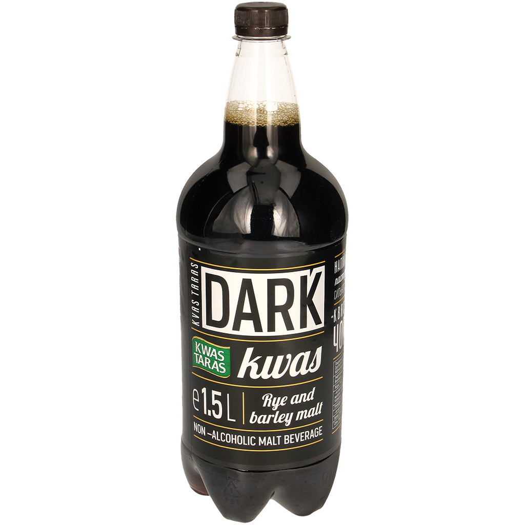 Gärdrank "Kwas Taras Black" op basis van rogge- en gerstemoutextract
