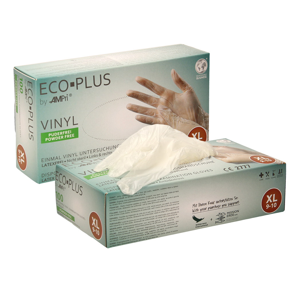 Перчатки виниловые, неопудренные, белые, размер XL, длина 24