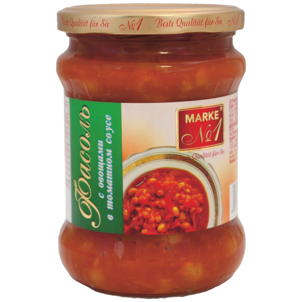 Witte bonen met groenten, in tomatensaus