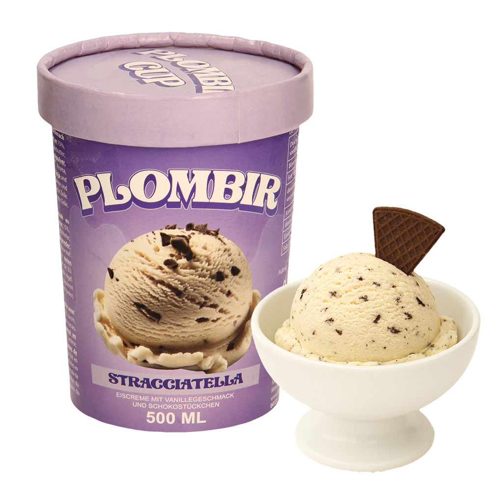 "PLOMBIR" IJs "Stracciatella" met vanillesmaak
