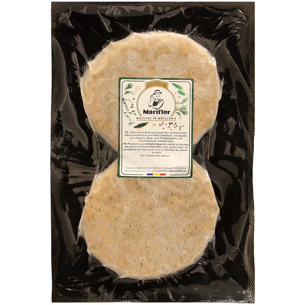 "Hamburger de pui" Формованный продукт из мелко измельченног