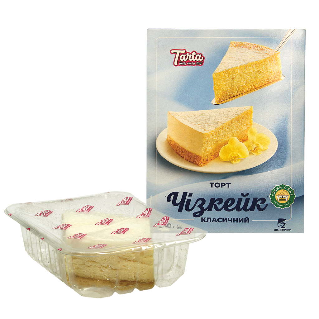 Cheesecake taart met 24 % roomkaas, diepgevroren.