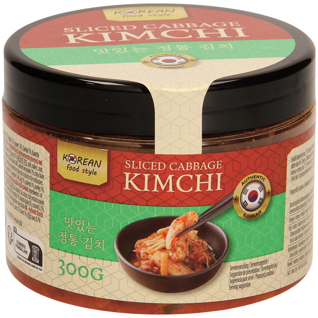 Authentieke kimchi (gefermenteerde groente) met vissaus op K