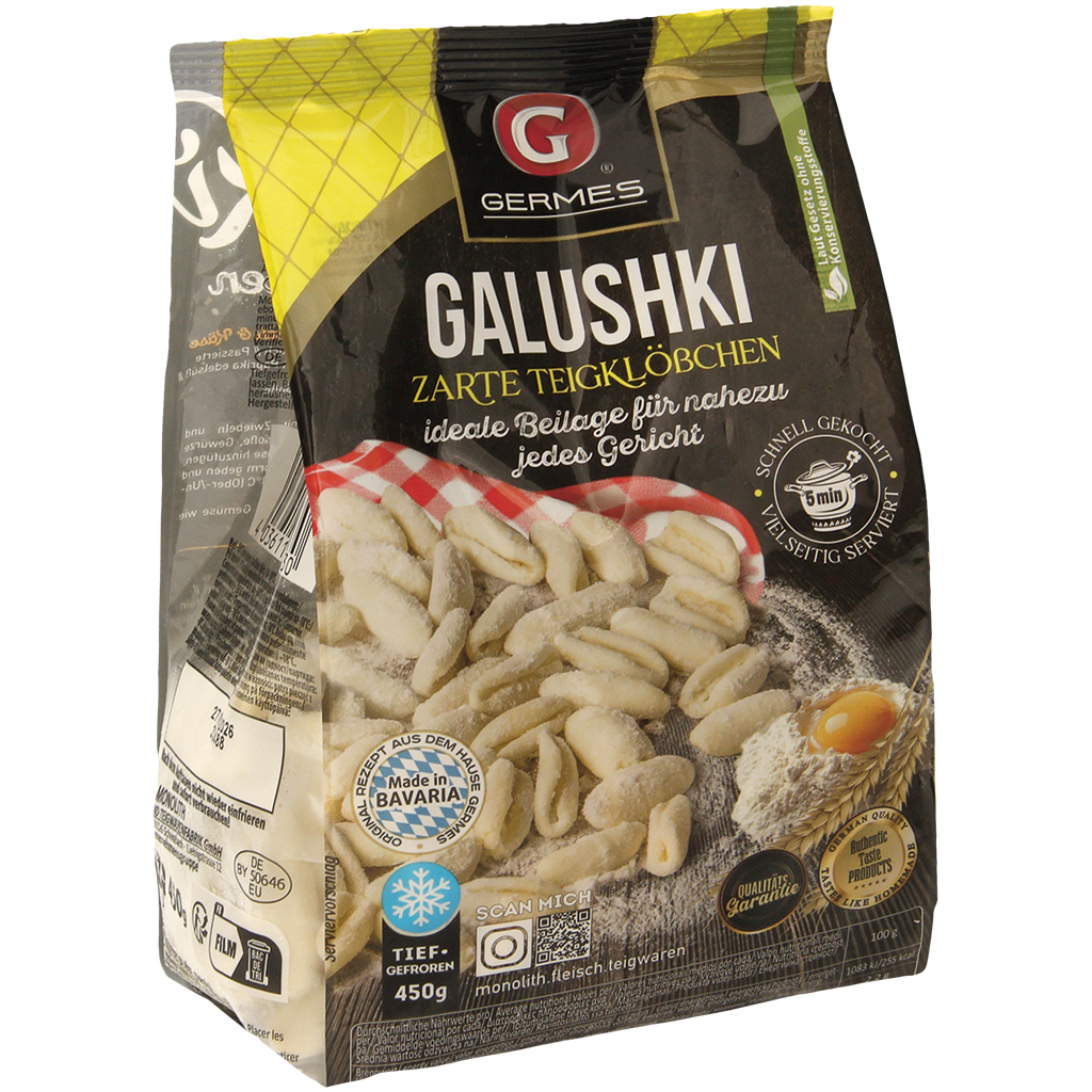 "Galushki" deegknoedels, diepgevroren