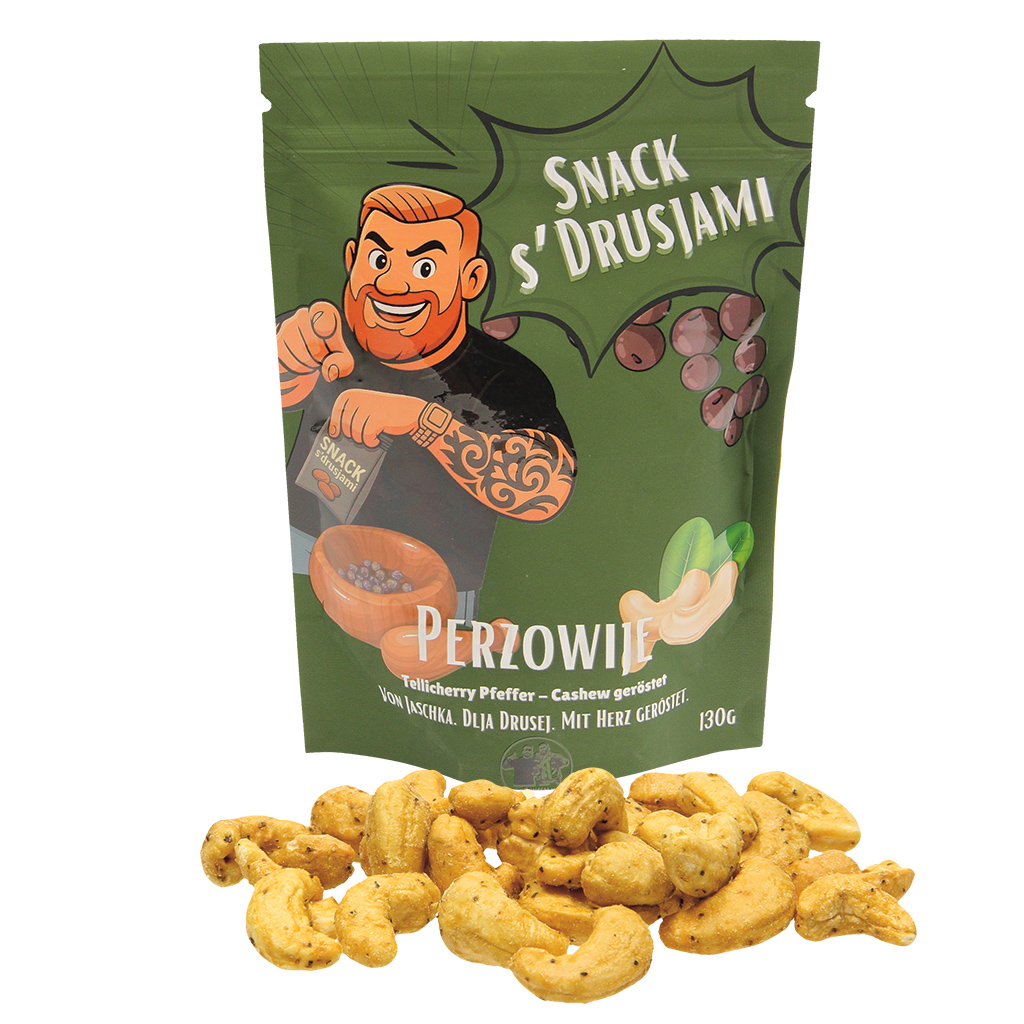 Snack s Drusjami, Geroosterde cashewnoten met Tellicherry