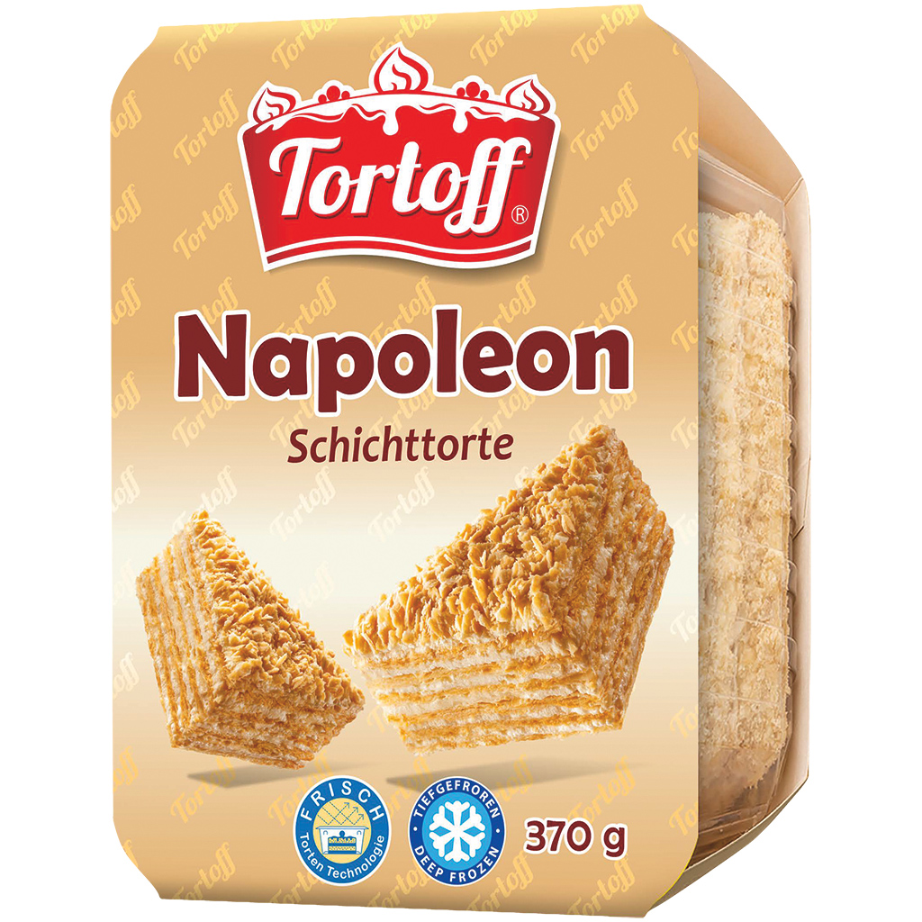 "TORTOFF" Laaggebak "Napoleon" met roomvulling 62,4%, diepgevroren
