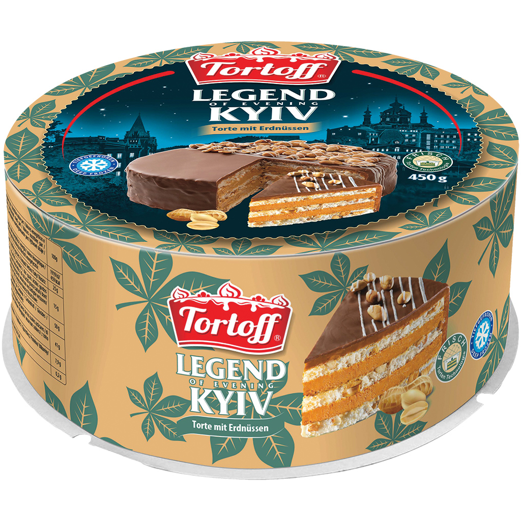 "TORTOFF" Торт Вечерний Киев с арахисом, в глазури, замороженный