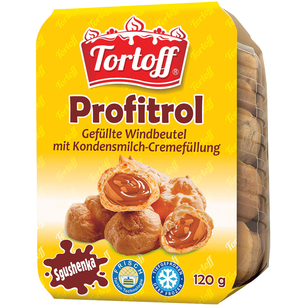 "TORTOFF" Профитроли со сгущенным молоком, замороженные