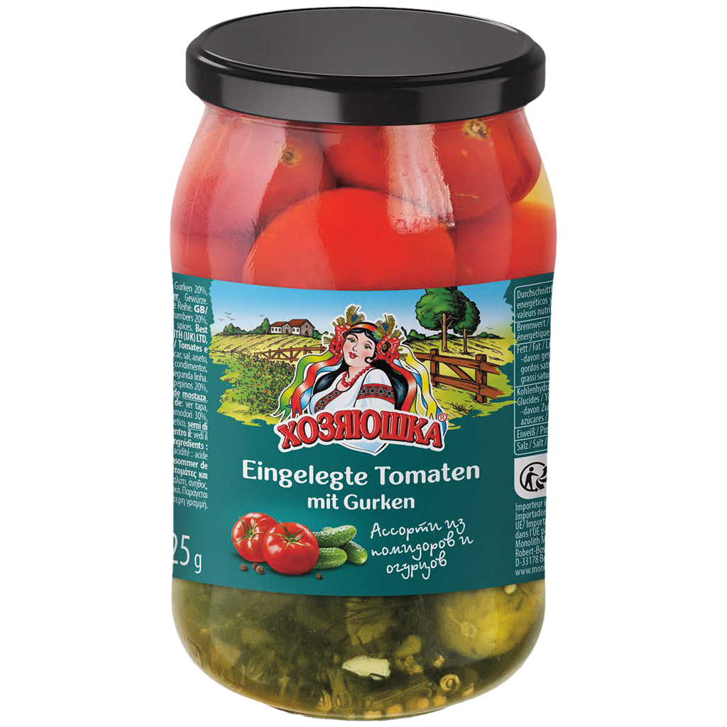 "HOSYAUSHKA" Ассорти из томатов и огурцов маринованное, паст
