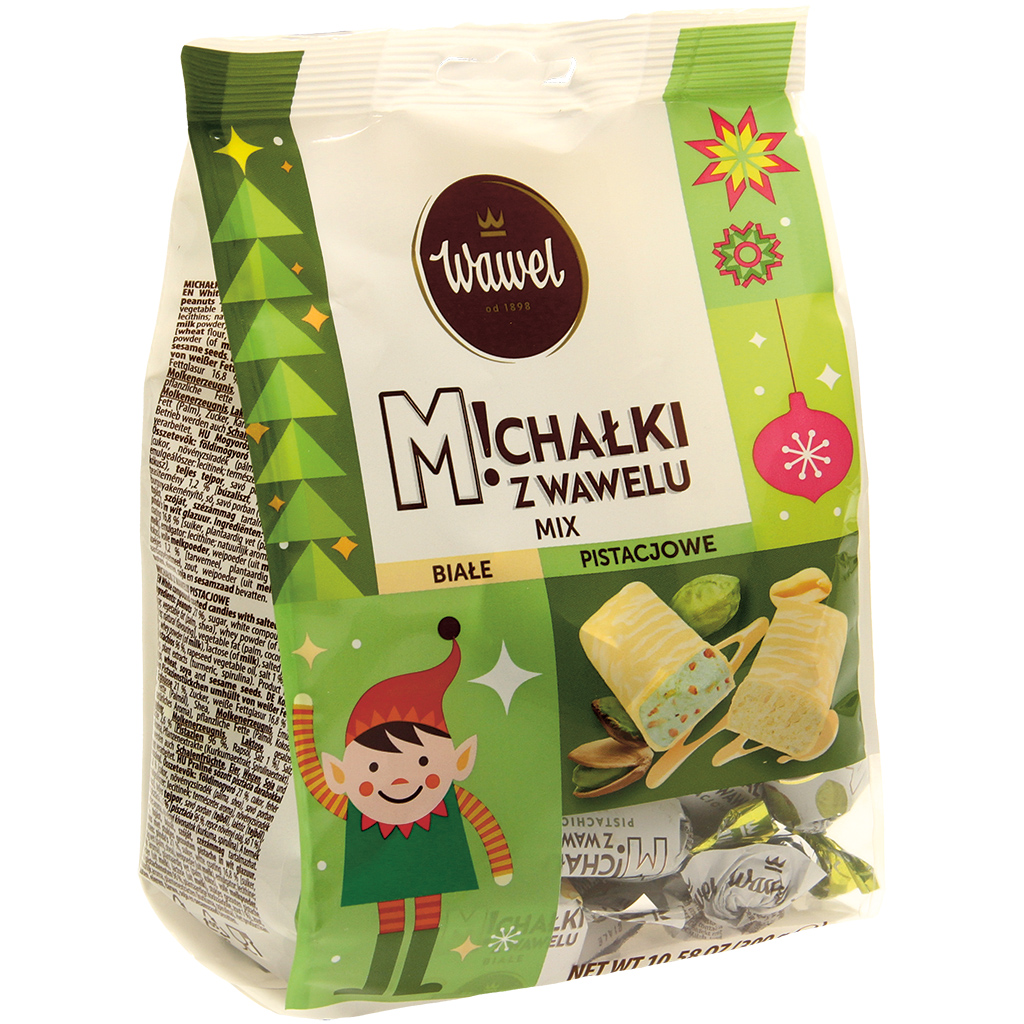 "Michałki Mix białe & pistacjowe".. Конфеты с арахисом и печ