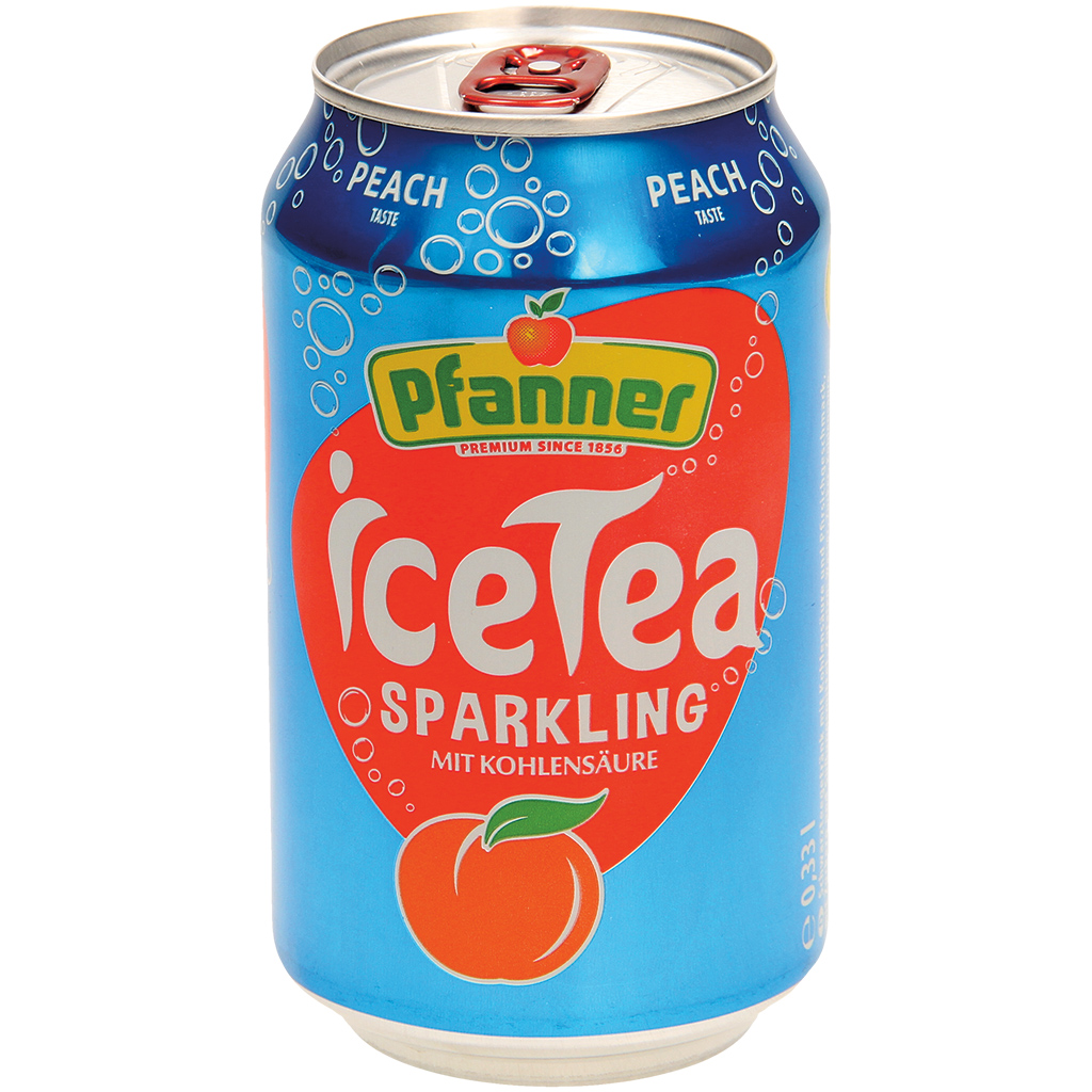 Газированный напиток из черного чая с персиковым ароматом, с