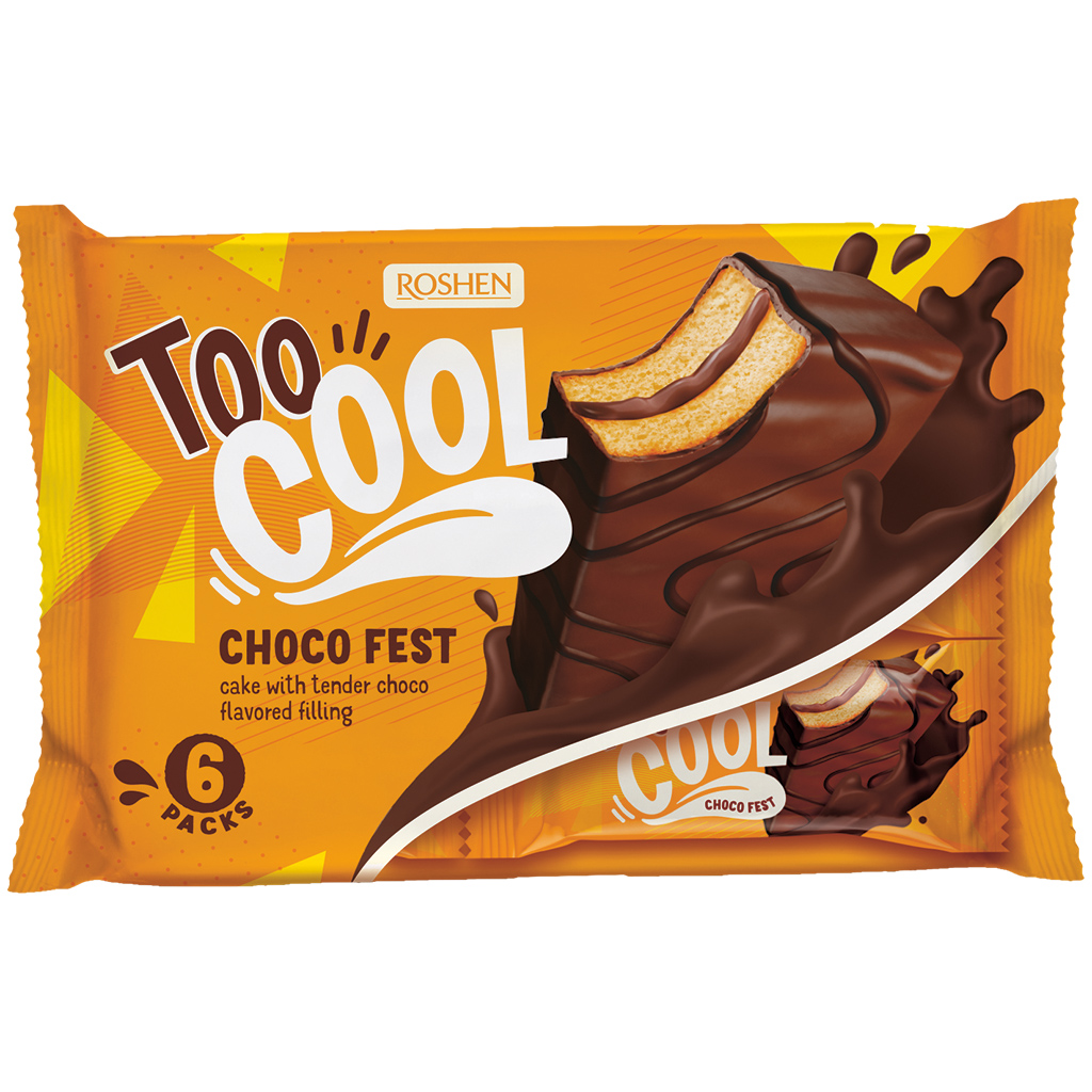 "TOO COOL" Biscuitcake, bedekt met 26% kakaohoudende glazuur
