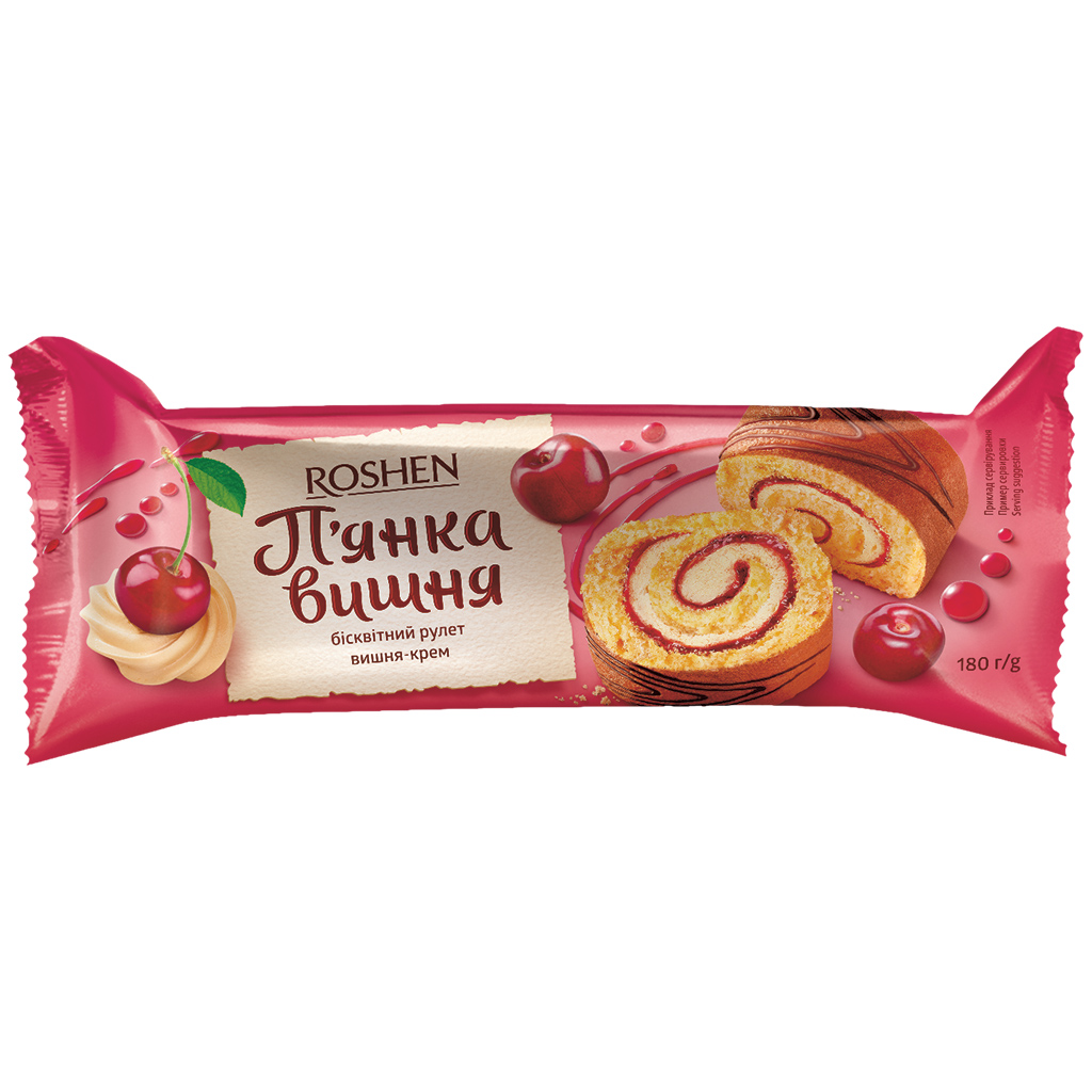 „Пьяная вишня“ Рулет с начинкой со вкусом вишнёвого ликёра