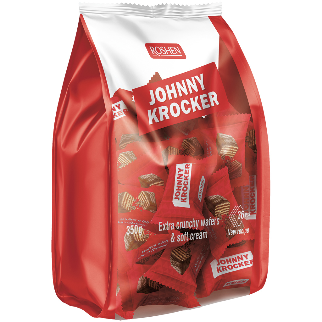 Johnny Krocker choco Wafelbrood met cacao-vulling 49%, in ca