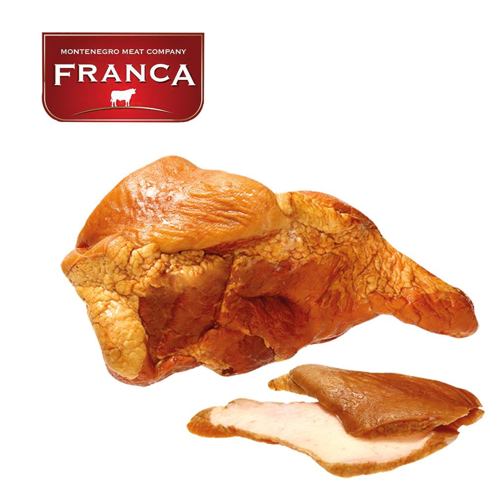 Свиные ребрышки с кожурой, вяленые и копченые, в вакуумной у