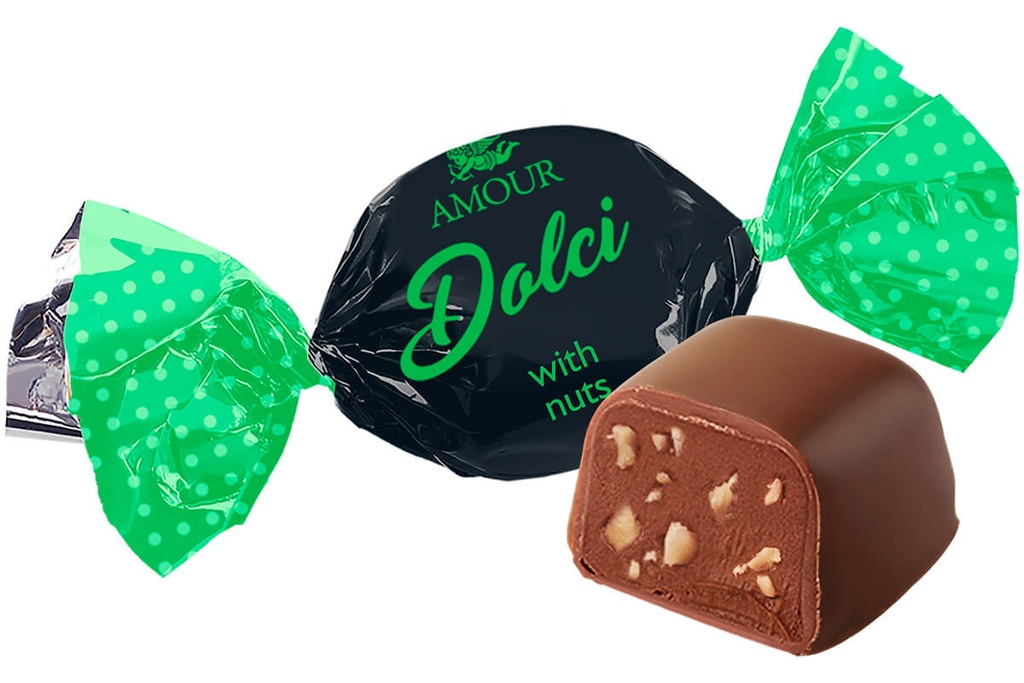 KONTI Confekt "Dolci" met pinda-hazelnootsmaak in cacaohoudende vetglazuur 20%