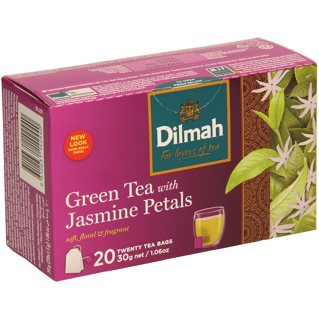 Ароматизированный зеленый чай с цветами жасмина 20 x 1,5г