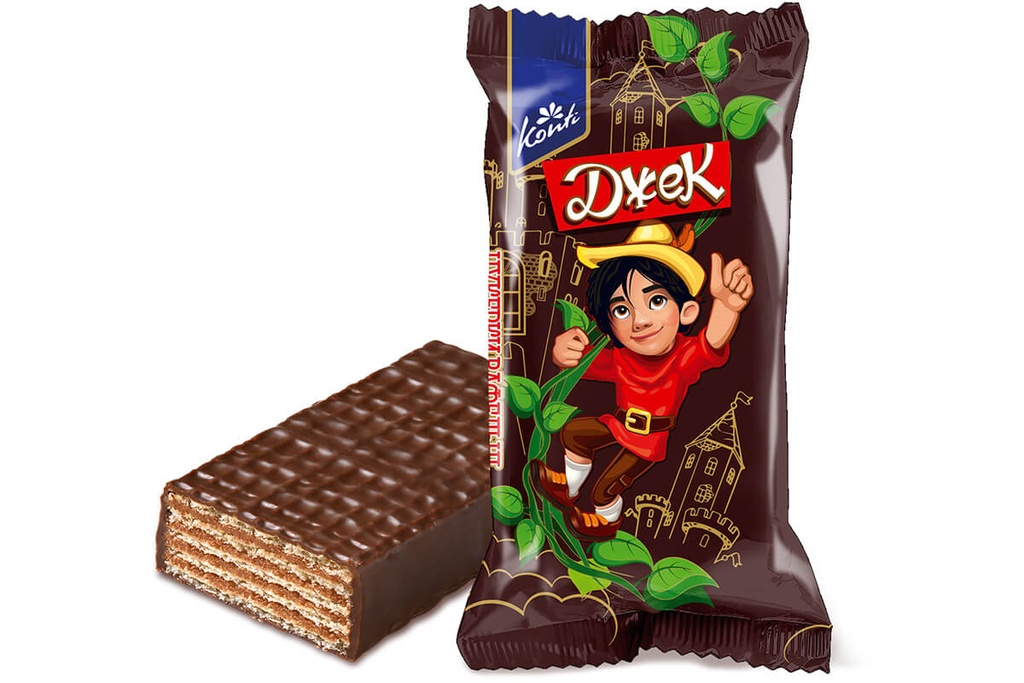 "KONTI" Wafelreep "Dzhek" in cacao-vetglazuur 27%