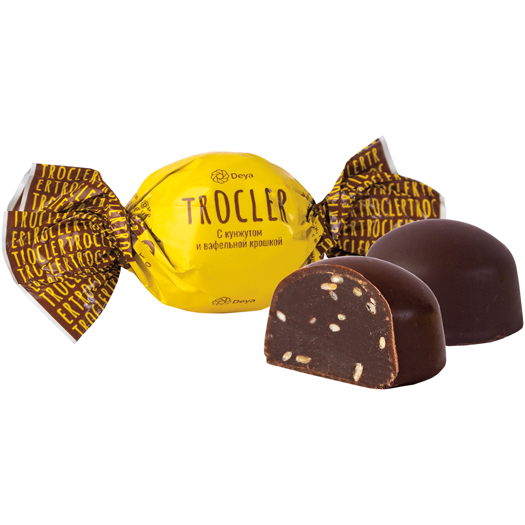 DEYA "Trocler" Confiserie met sesam en wafelbrokjes, in cacao-vetglazuur 20%