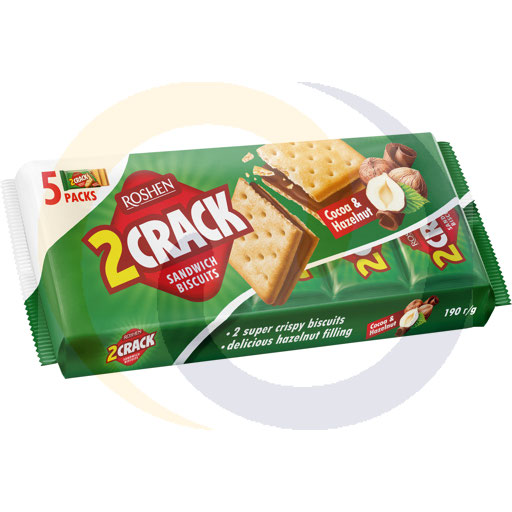 Crackers 2Crack cacao-hazelnut 190g