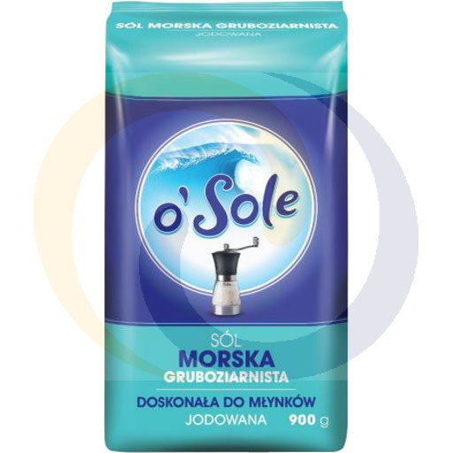 Крупнозернистая йодированная морская соль o`Sole 0,9 кг Cenos