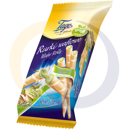 Вафельная трубочка с фисташковым кремом 150г/14шт Tago