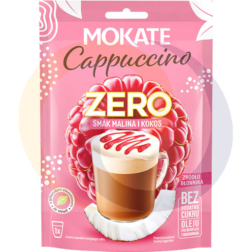 Cappuccino Zero framboos en kokos. zakjes 20g/10 stuks Mokate