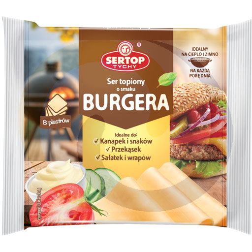 Слайсы плавленого сыра со вкусом бургера 130г/10шт Сертоп