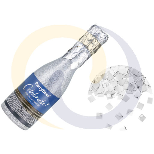 Конфетти в тубе Шампанское Серебряное 20.5 см PartyDeco