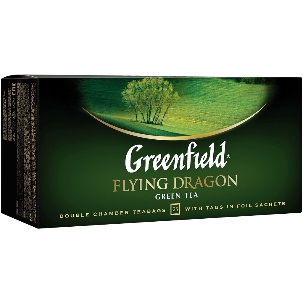 "Greenfield Flying Dragon" Зеленый китайский чай. Двухкамерная сумка в одном конверте.