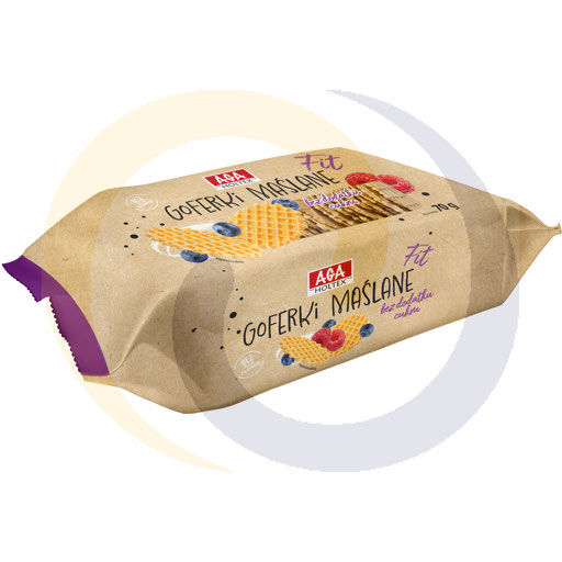 Fit boterwafels zonder toegevoegde suiker 70g/28st Aga Holtex