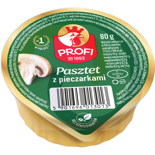 Varkens- en kippenpaté met champignons 80g/28stuks Profi